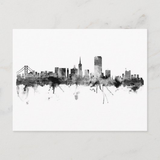 San Francisco Skyline Briefkaart (Voorkant)