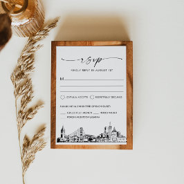 San Francisco Skyline Bruiloft RSVP Reactie Kaart