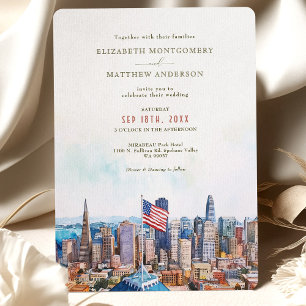 San Francisco Skyline Destination Wedding Kaart
