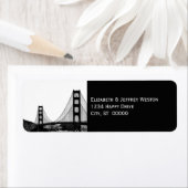 San Francisco Skyline Etched Look Étiquette de adr (En situation)