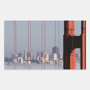 San Francisco Skyline from Golden Gate Bridge. Rechthoekige Sticker