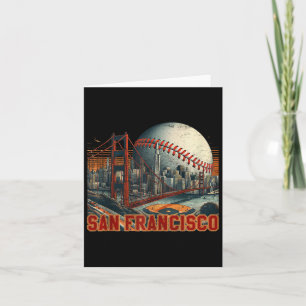  San Francisco Skyline Gameday Retro Baseba Kaart