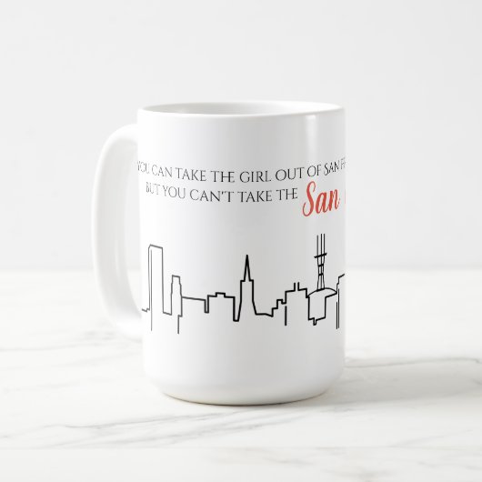 San Francisco Skyline Girl Citation Mug (Devant gauche)