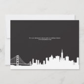 San Francisco Skyline Gold Script Bewaar de datum Save The Date (Achterkant)