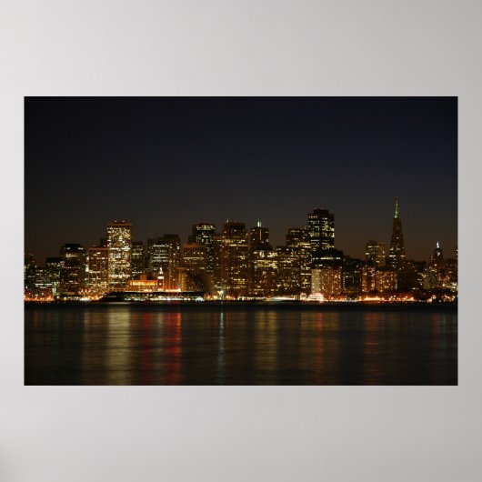 San Francisco Skyline in Night Poster (Voorkant)