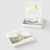 SAN FRANCISCO SKYLINE STENEN ONDERZETTER (Zijkant)