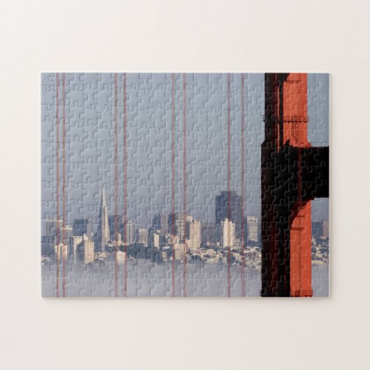 San Francisco Skyline van Golden Gate Bridge. Legpuzzel (Horizontaal)