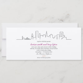 San Francisco Skyline Wedding of Dinner Invitation Kaart
