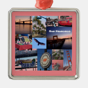 San Francisco Square Metalen Ornament