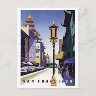 San Francisco, stadsstraat, Chinatown Briefkaart
