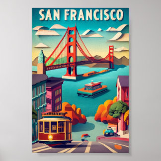 San Francisco, Steden van de Wereld, stijl Poster