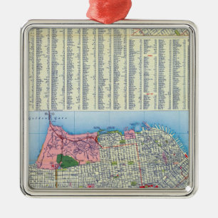 San Francisco Street Map Metalen Ornament