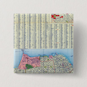 San Francisco Street Map Vierkante Button 5,1 Cm