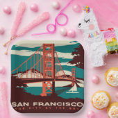San Francisco Style Golden Gate Bridge Papieren Bordje (Feest)
