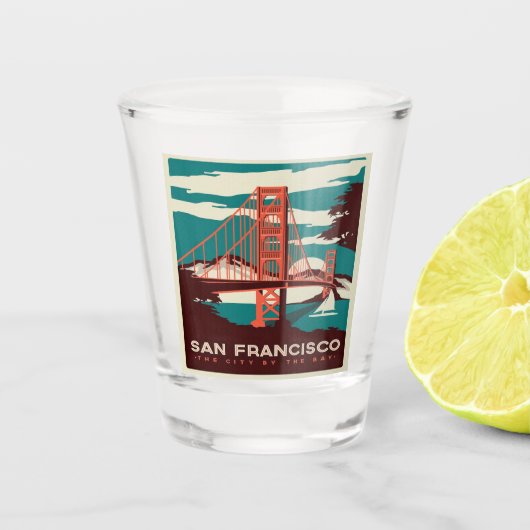 San Francisco  Style Golden Gate Bridge Shot Glas (Voorkant)