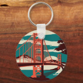 San Francisco  Style Golden Gate Bridge Sleutelhanger (Voorkant)