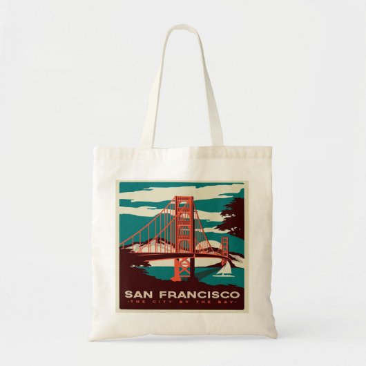 San Francisco Style Golden Gate Bridge Tote Bag (Voorkant)