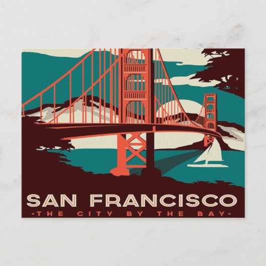 san Francisco  Style Trolley retro toerist Briefkaart (Voorkant)
