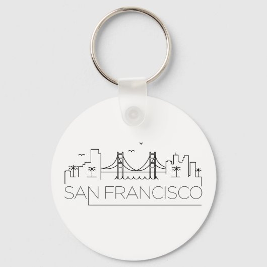 San Francisco Stylized Skyline Sleutelhanger (Voorkant)