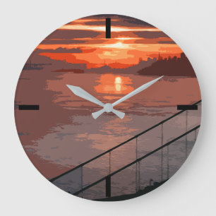 San Francisco Sunrise Retro Large Clock Grote Klok