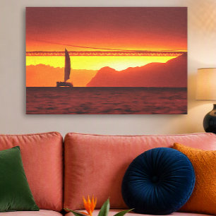 San Francisco Sunset 1124 Kunst Canvas Afdruk