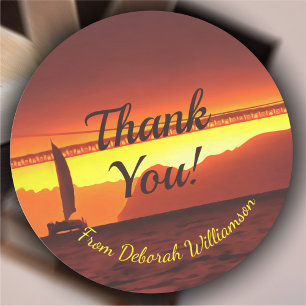 San Francisco Sunset bedankt 1124 Ronde Sticker