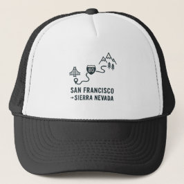 San Francisco to Sierra Nevada Route Design Trucker Pet