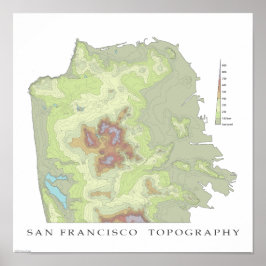 San Francisco Topo Map - White - 12x12 Poster