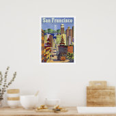 San Francisco, tram, stadsstraat, Poster (Keuken)