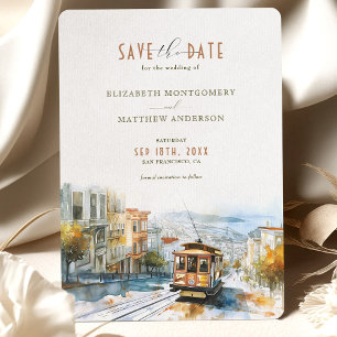 San Francisco Tramway Avontuur Save-the-Date Kaart