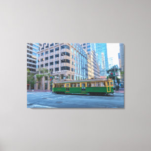 San Francisco Trolley Bus Canvas Afdruk