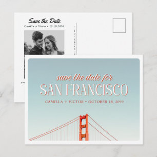 San Francisco Trouwdag Bewaar de Datum Foto Postka Briefkaart
