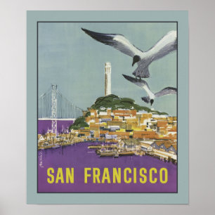 San Francisco USA Vintage Travel Poster