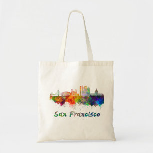 San Francisco V2 skyline in waterverf copia Tote Bag