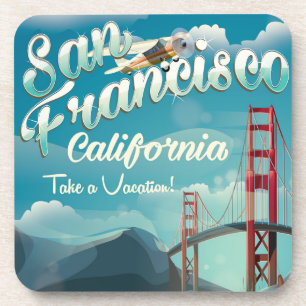 San Francisco Vakantie vintage reisposter Drankjes Onderzetter