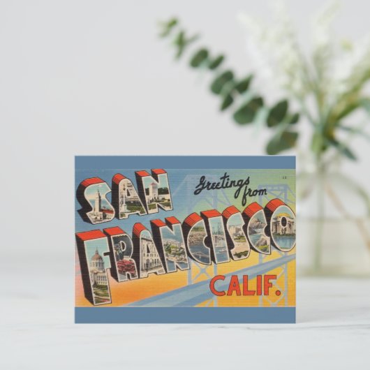 San Francisco Vintage Briefkaart (Staand voorkant)
