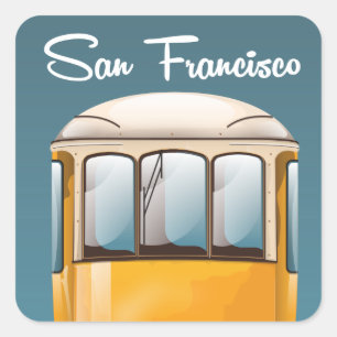 San Francisco vintage reis reis poster Vierkante Sticker