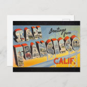 San Francisco Vintage Travel Briefkaart (Voorkant / Achterkant)