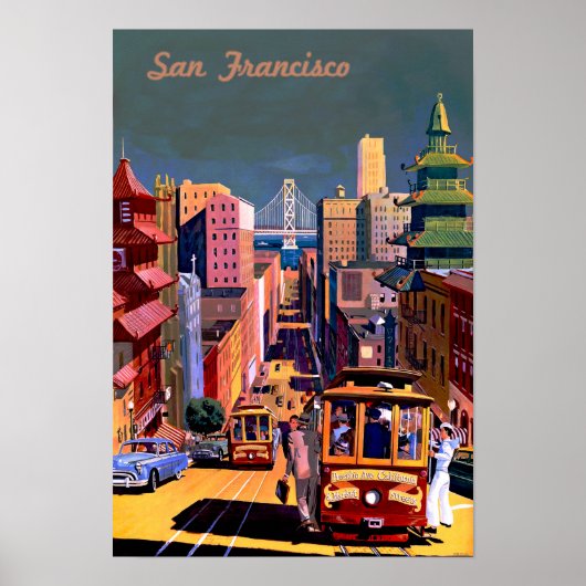 San Francisco Vintage Travel Poster (Voorkant)