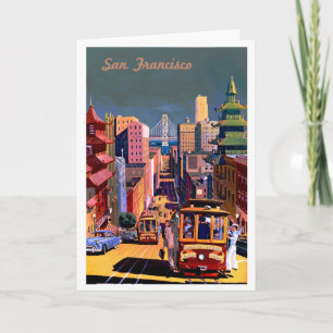 San Francisco Vintage Travel Poster Kaart