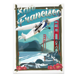 San Francisco vluchtreisposter Foto Afdruk