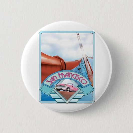 San Francisco, VS, reisposter Ronde Button 5,7 Cm (Voorkant)
