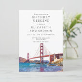 San Francisco  Watercolor Birthday Weekend Kaart (Staand voorkant)