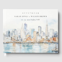 San Francisco Watercolor Landscape Wedding Gastenboek