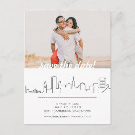 San Francisco Wedding Bewaar de datum met foto Aankondigingskaart