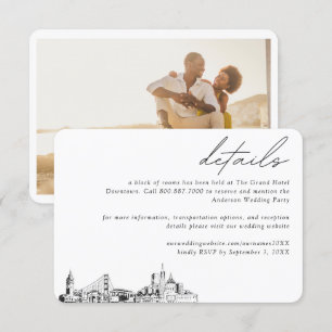 San Francisco Wedding Hotel Kamer Blok Details Informatiekaartje