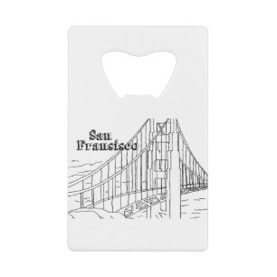 San Francisco's Golden Gate Bridge Kredietkaart Flessenopener