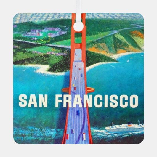 San Francisco's Golden Gate Bridge Metalen Ornament (Voorkant)