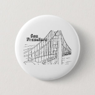 San Francisco's Golden Gate Bridge Ronde Button 5,7 Cm