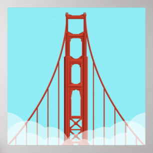 San Francisco's Iconische Golden Gate Bridge Illus Poster